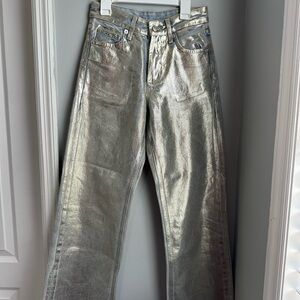 Zara Silver Wide Leg Jeans